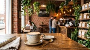A cozy independent coffee shop in downtown Columbia, TN